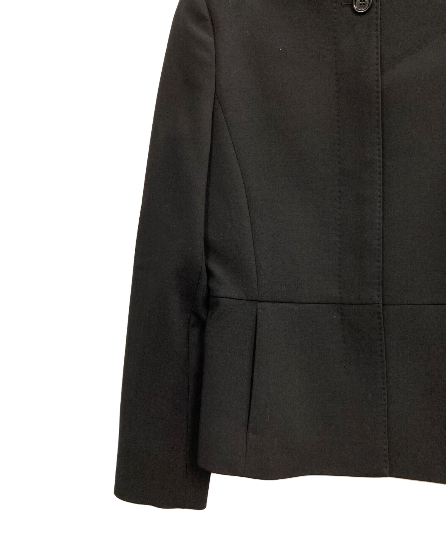 1617 新品未使用タグ付き✨ マックスマーラ ノーカラージャケット 黒色 38 中古・古着通販】MaxMara (マックスマーラ) ノーカラージャケット
