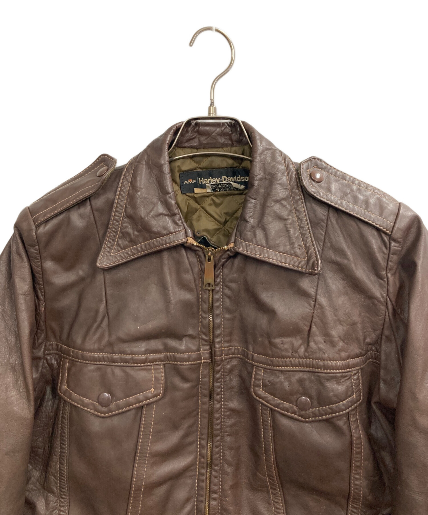70s AMF Harley-Davidson レザージャケット 40 USA製 中古・古着通販】HARLEY-DAVIDSON (ハーレーダビッドソン) レザー