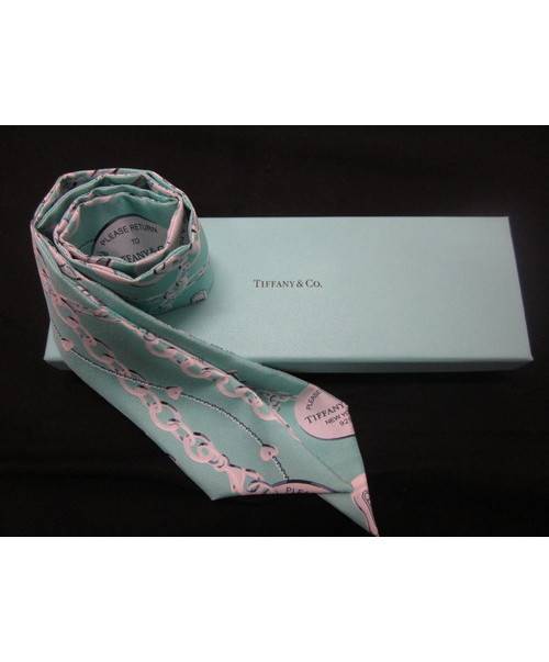 Tiffany & Co. シルクスカーフ 中古・古着通販】Tiffany&Co.(ﾃｨﾌｧﾆｰ） シルクスカーフ ターコイズ