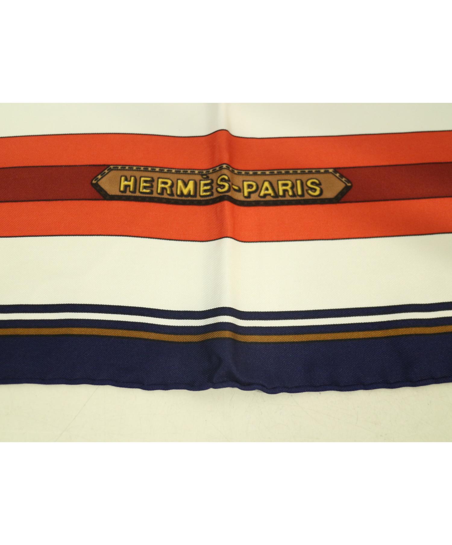 中古・古着通販】HERMES (エルメス) カレ90 サスペンダーベルト柄 