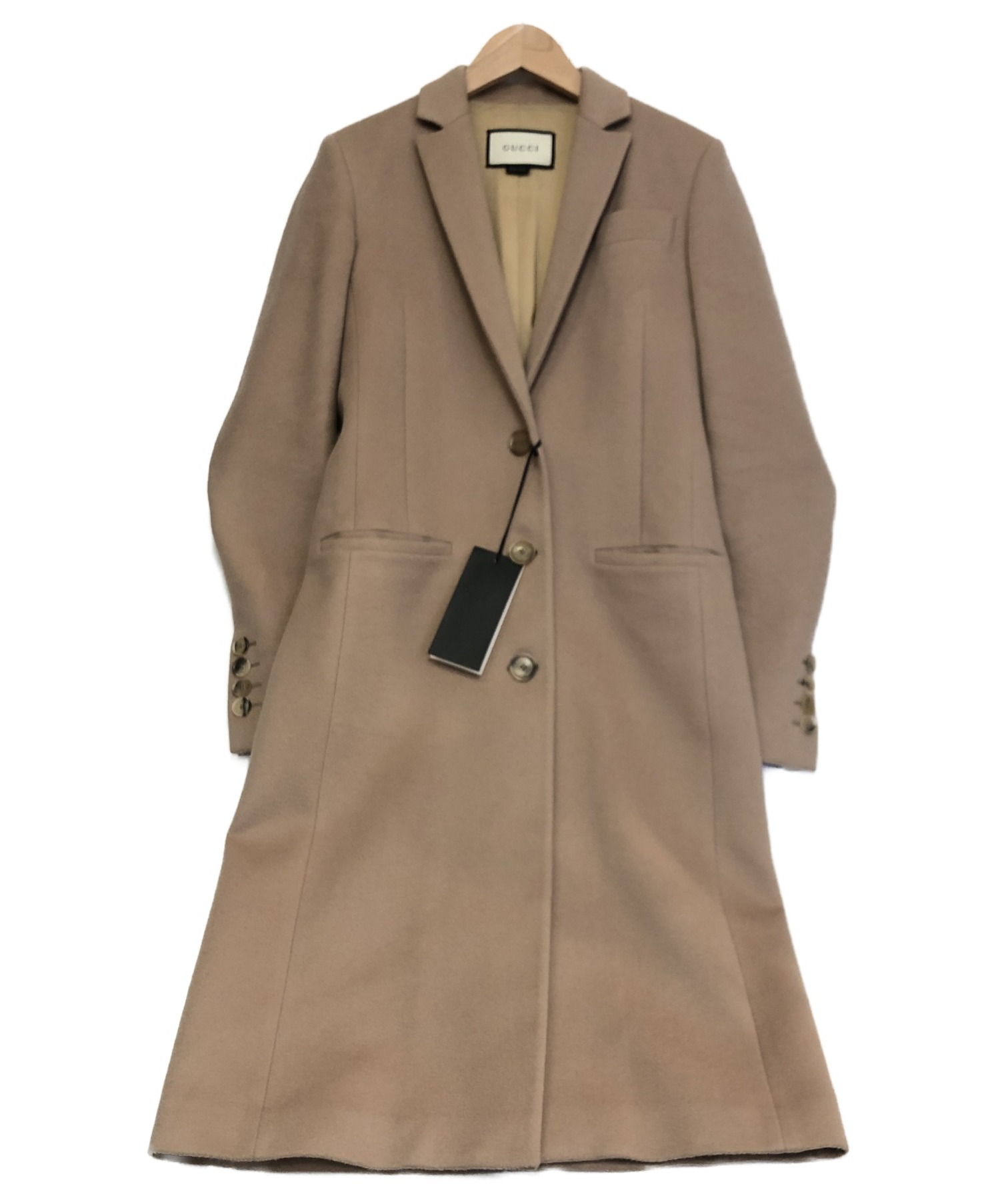 GUCCI ベージュ チェスターコート38 中古・古着通販】GUCCI (グッチ) チェスターコート ベージュ サイズ:38