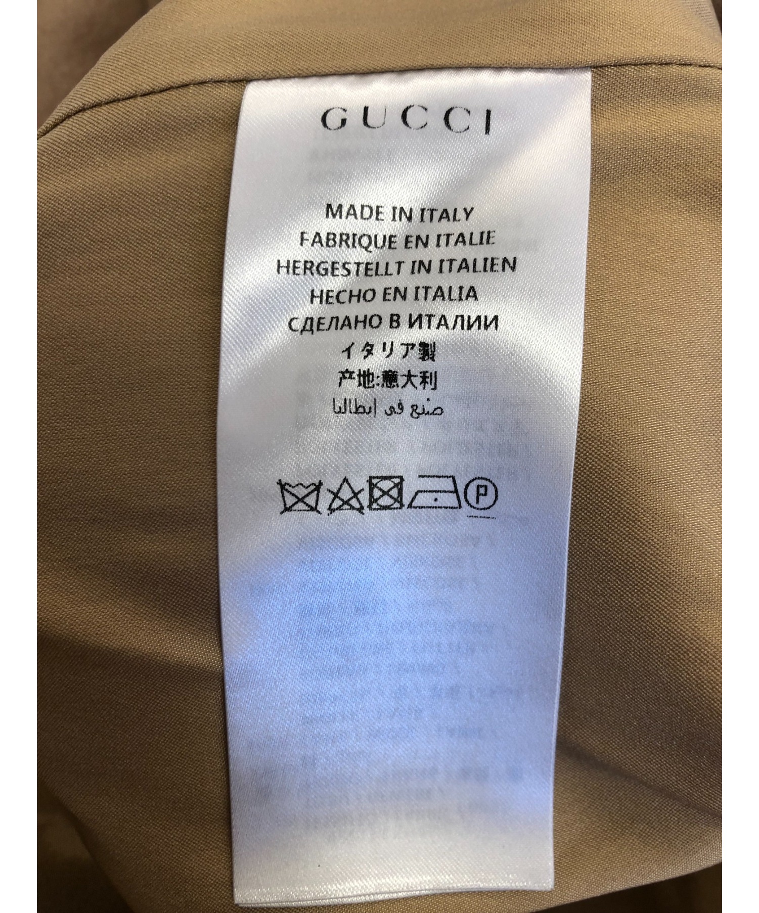 中古・古着通販】GUCCI (グッチ) チェスターコート ベージュ サイズ:38