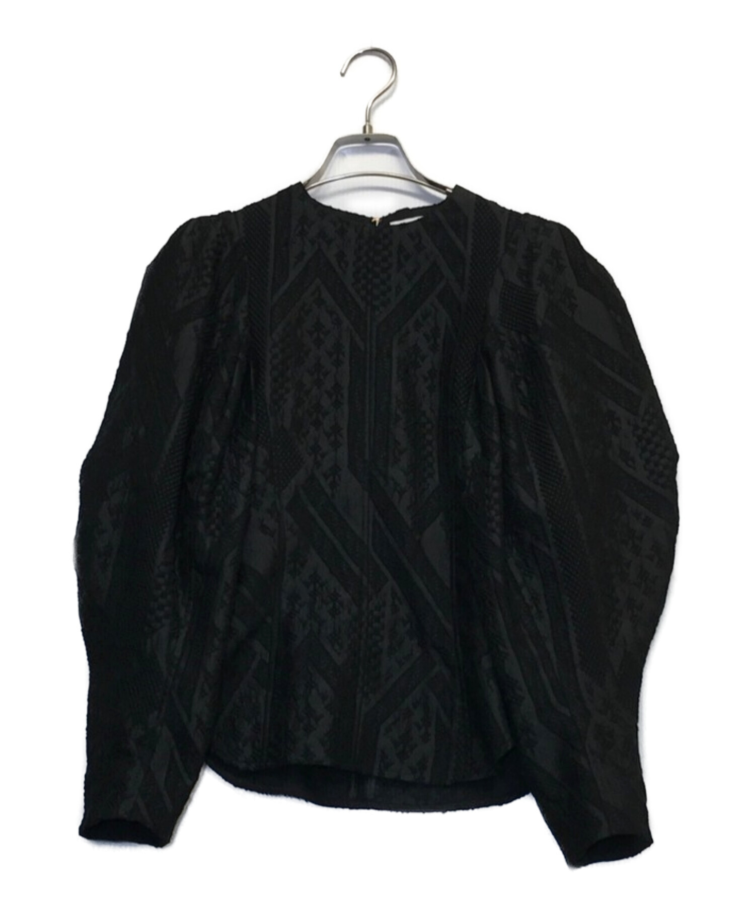 mame kurogouchi】ジャガードブラウス size1 BLACK