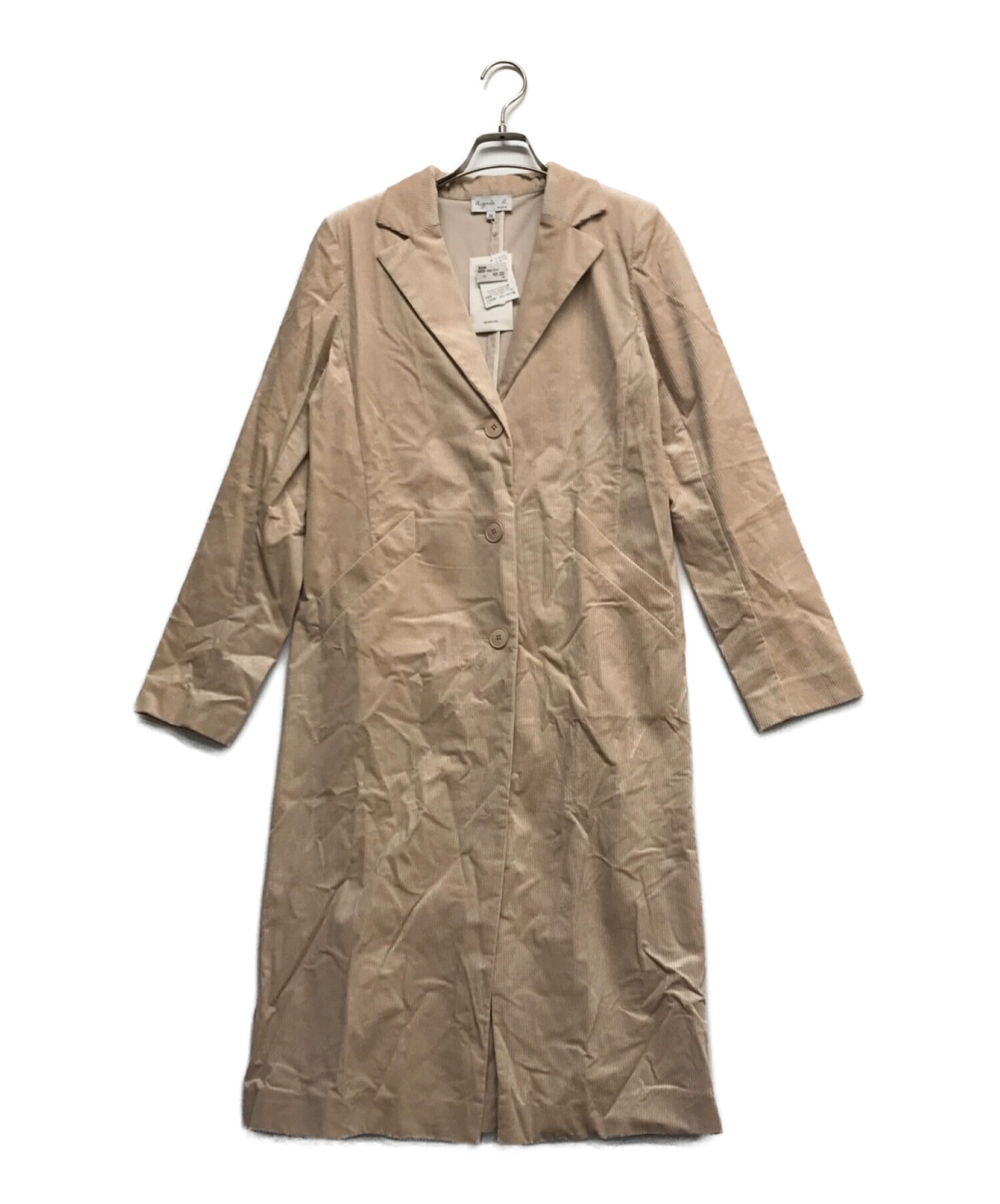 中古・古着通販】agnes b (アニエスベー) コーデュロイコート ピンク