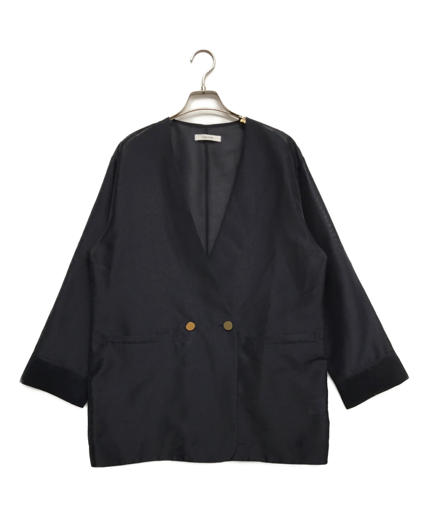 中古・古着通販】DOUDOU (ドゥドゥ) ノーカラーオーガンジージャケット