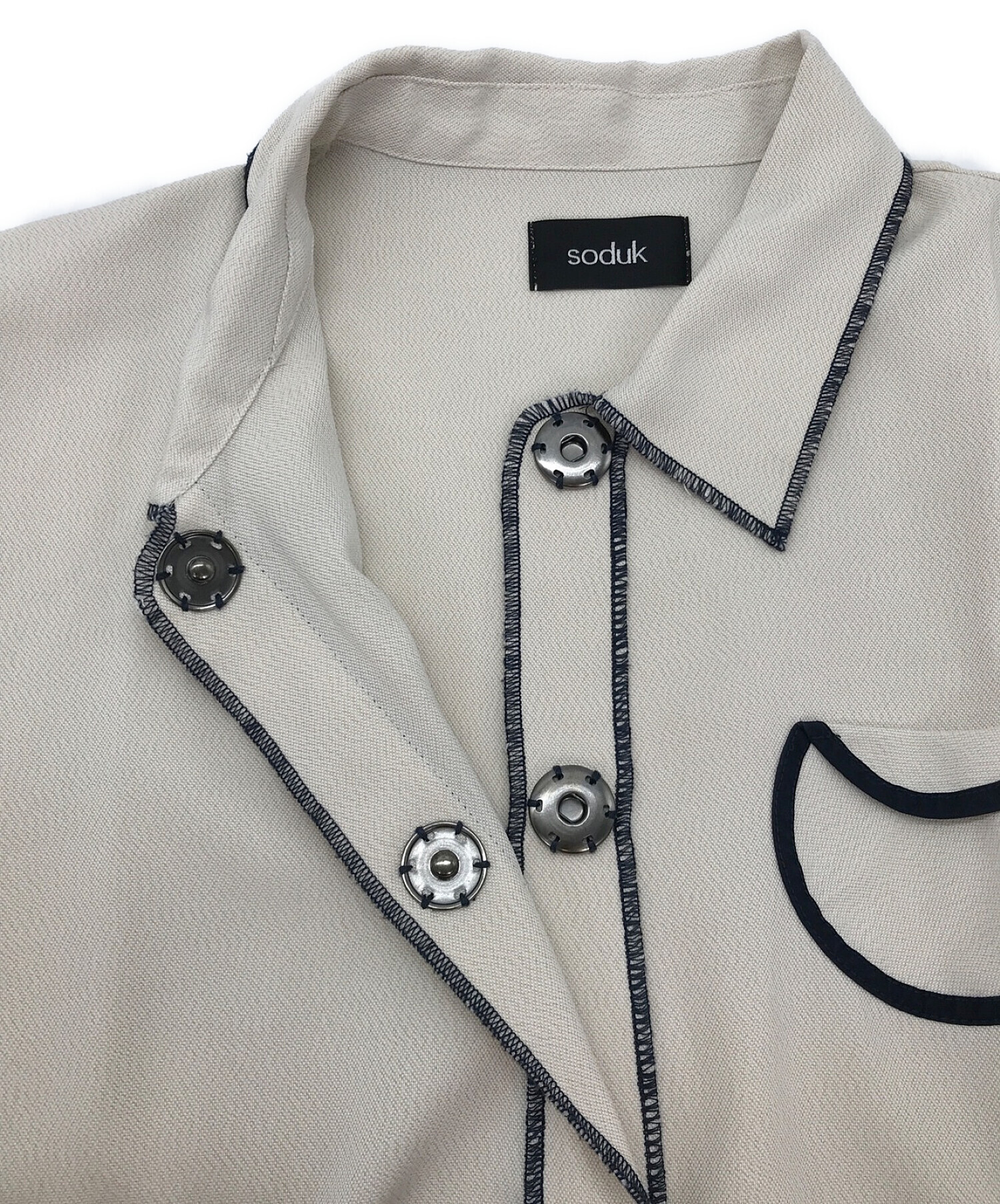 中古・古着通販】soduk (スドーク) circle pocket shirt ベージュ 