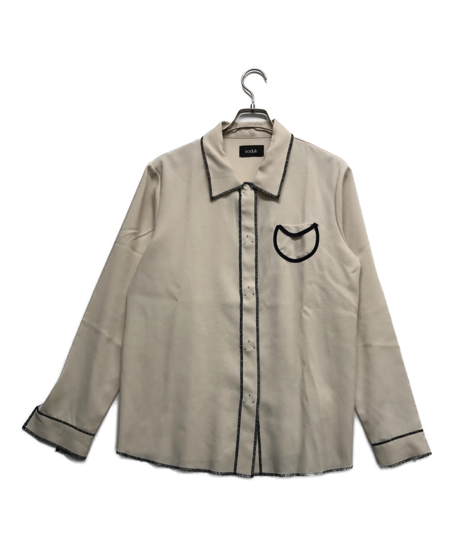 中古・古着通販】soduk (スドーク) circle pocket shirt ベージュ 