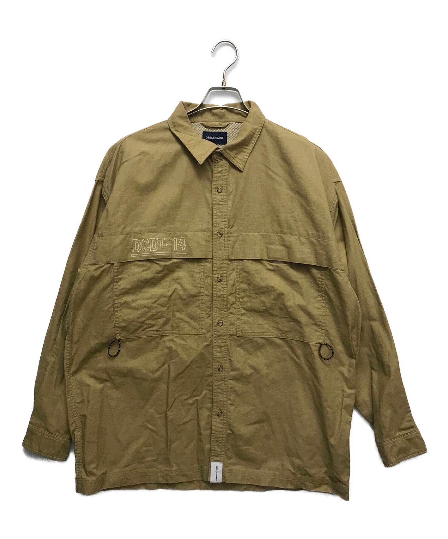 DESCENDANT ディセンダント シャツ サイズ:2 22SS パナマクロス オーバーサイズ フィッシングシャツ (PANAMA FISHING LS SHIRT) オリーブドラブ トップス カジュアルシャツ 長袖【メンズ】【K4265】 DESCENDANT ディセンダント シャツ サイズ:2 22SS パナマクロス