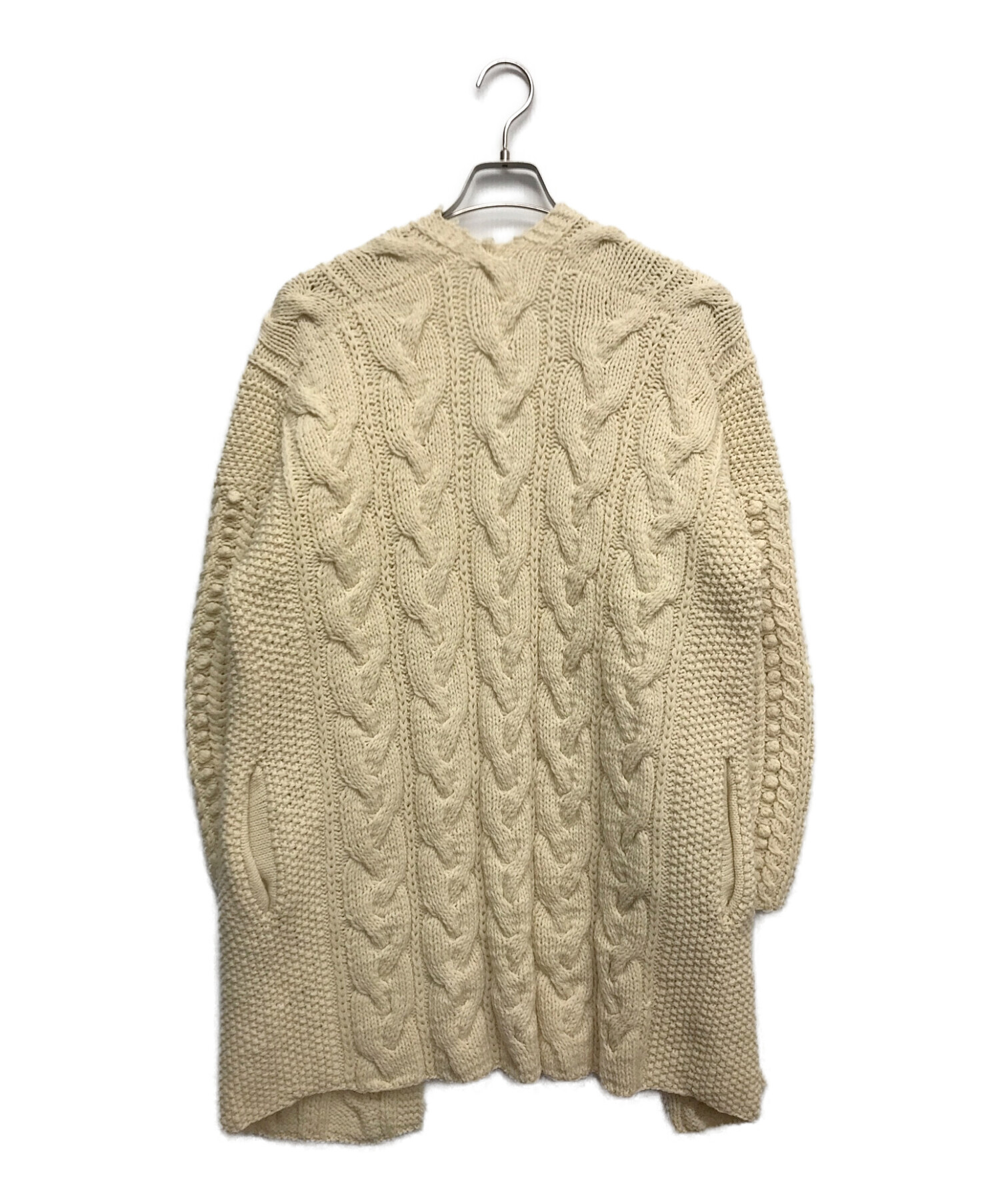 MACPHEE マカフィーアイボリー ケーブルニットカーディガントゥモローランド MACPHEE マカフィーアイボリー ケーブルニットカーディガン