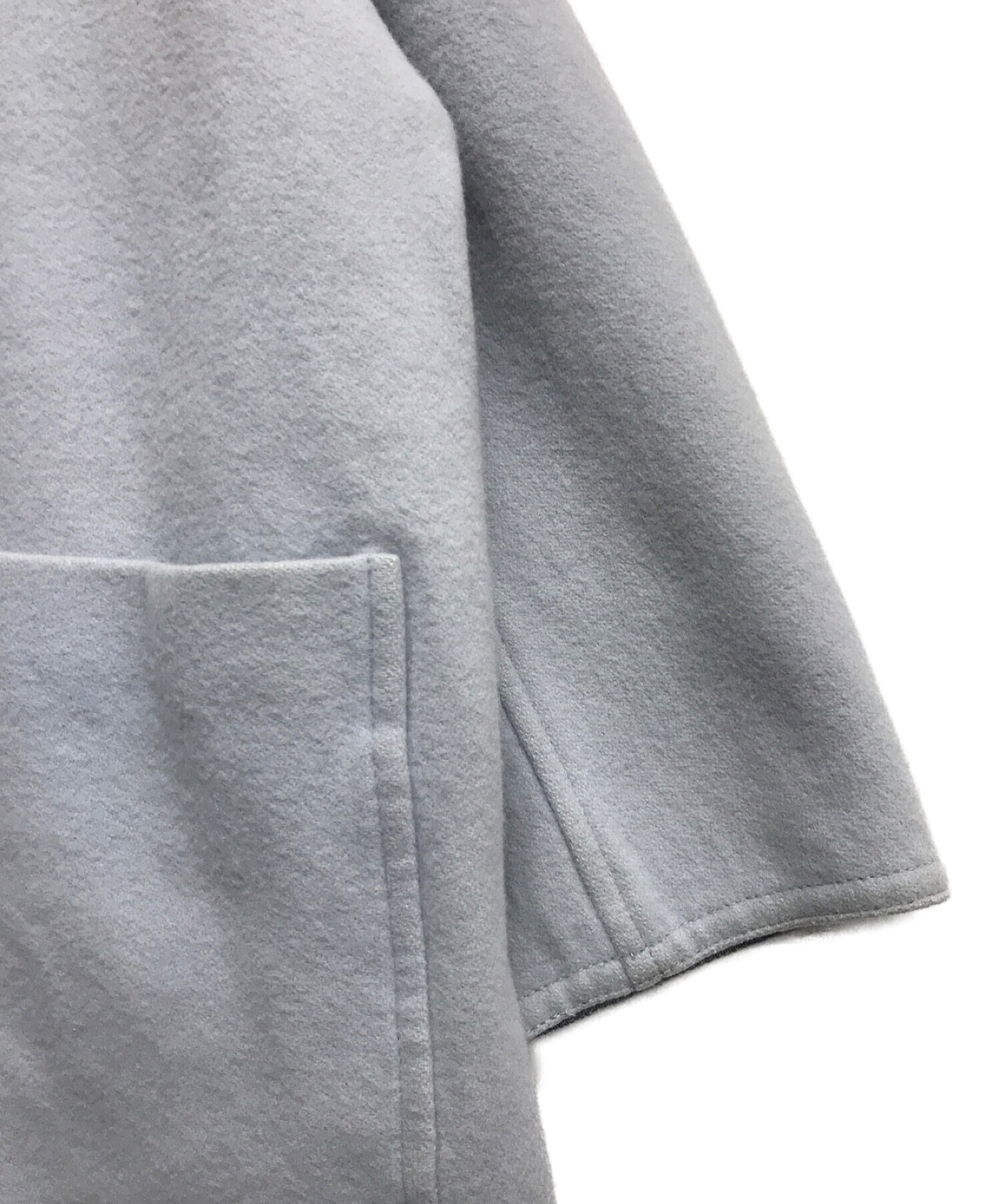 中古・古着通販】yori (ヨリ) ウールノーカラーコート スカイブルー