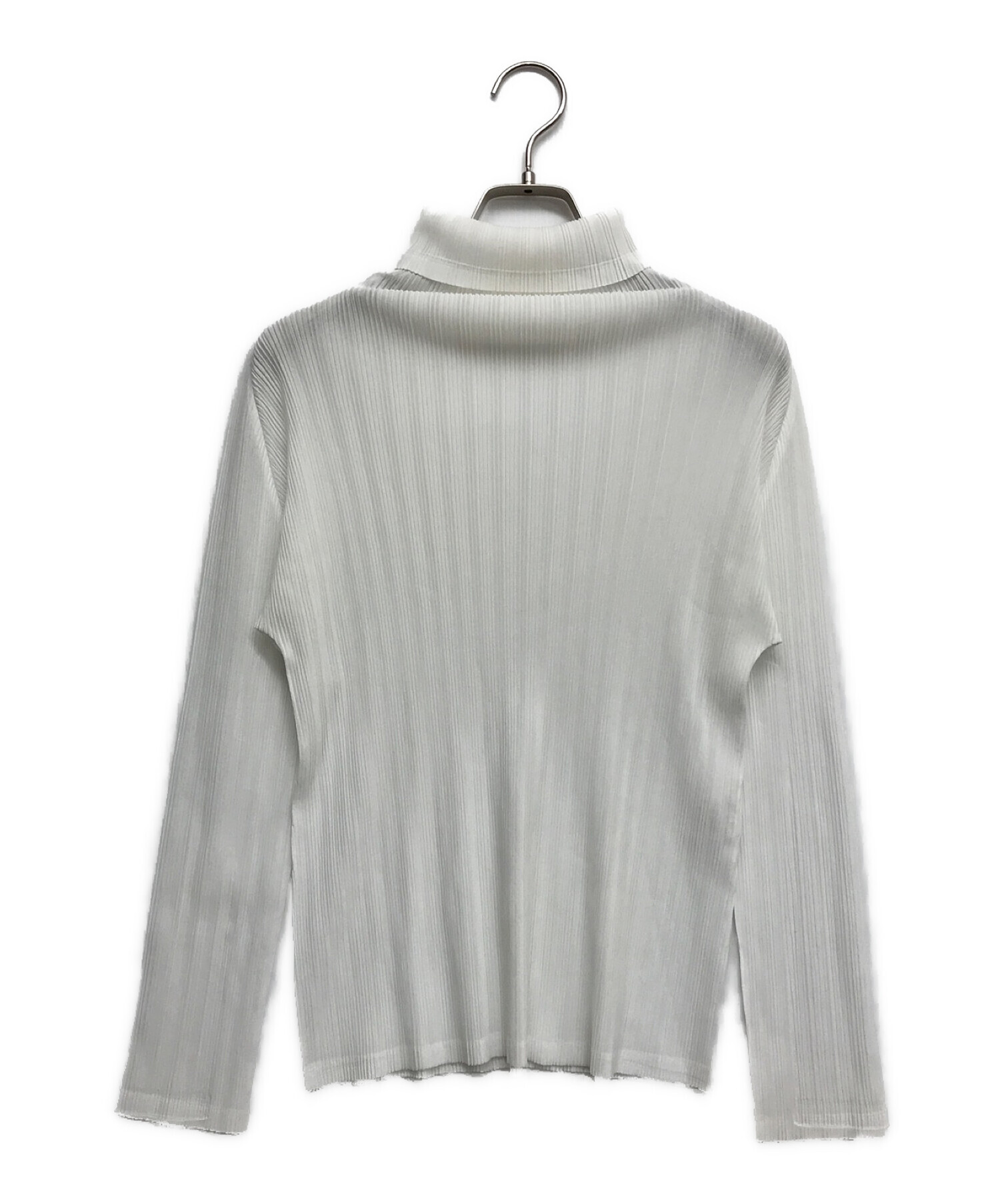 極美品 PLEATS PLEASE　長袖 カットソー ボトルネック 大きいサイズ PLEATS プリーツプリーズ 長袖ボトルネックシャツ カットソー トップス
