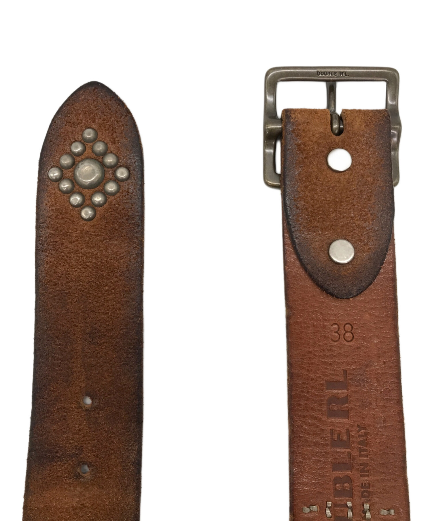 中古・古着通販】RRL (ダブルアールエル) スタッズレザーベルト