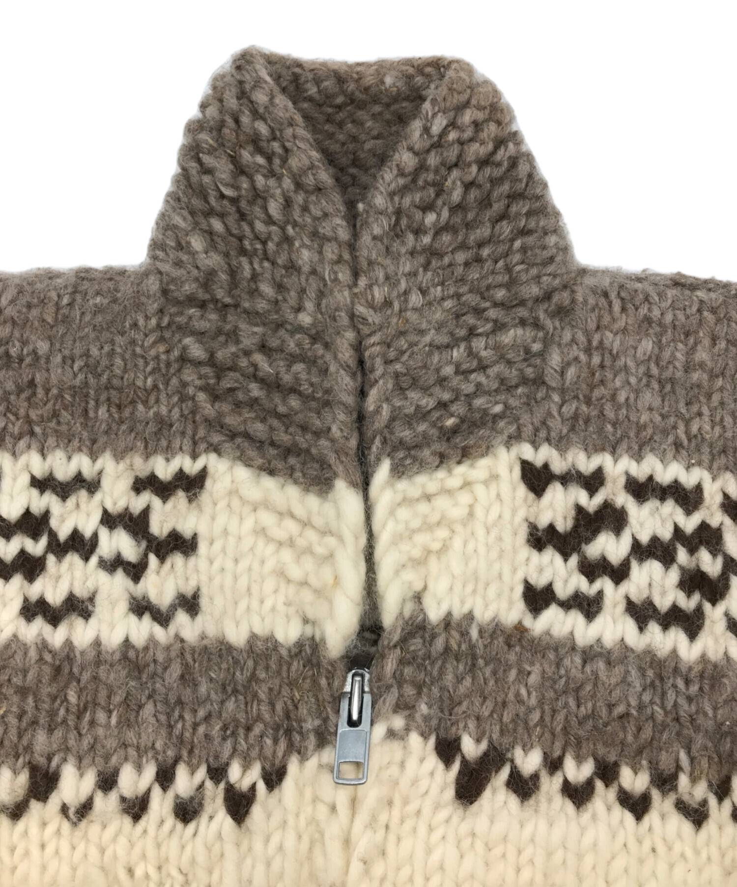 中古・古着通販】不明 (不明) カウチンニット ブラウン サイズ:記載無