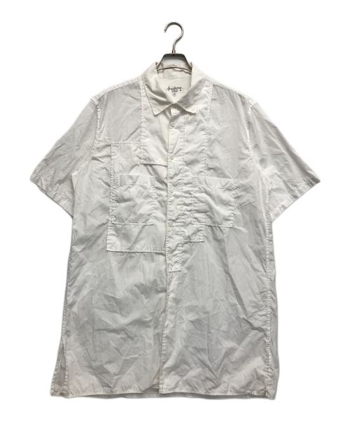 ヨウジヤマモトプールオム 環縫いブロードパッチワーク半袖シャツ ヨウジヤマモトプールオム 環縫いブロードパッチワーク半袖シャツ