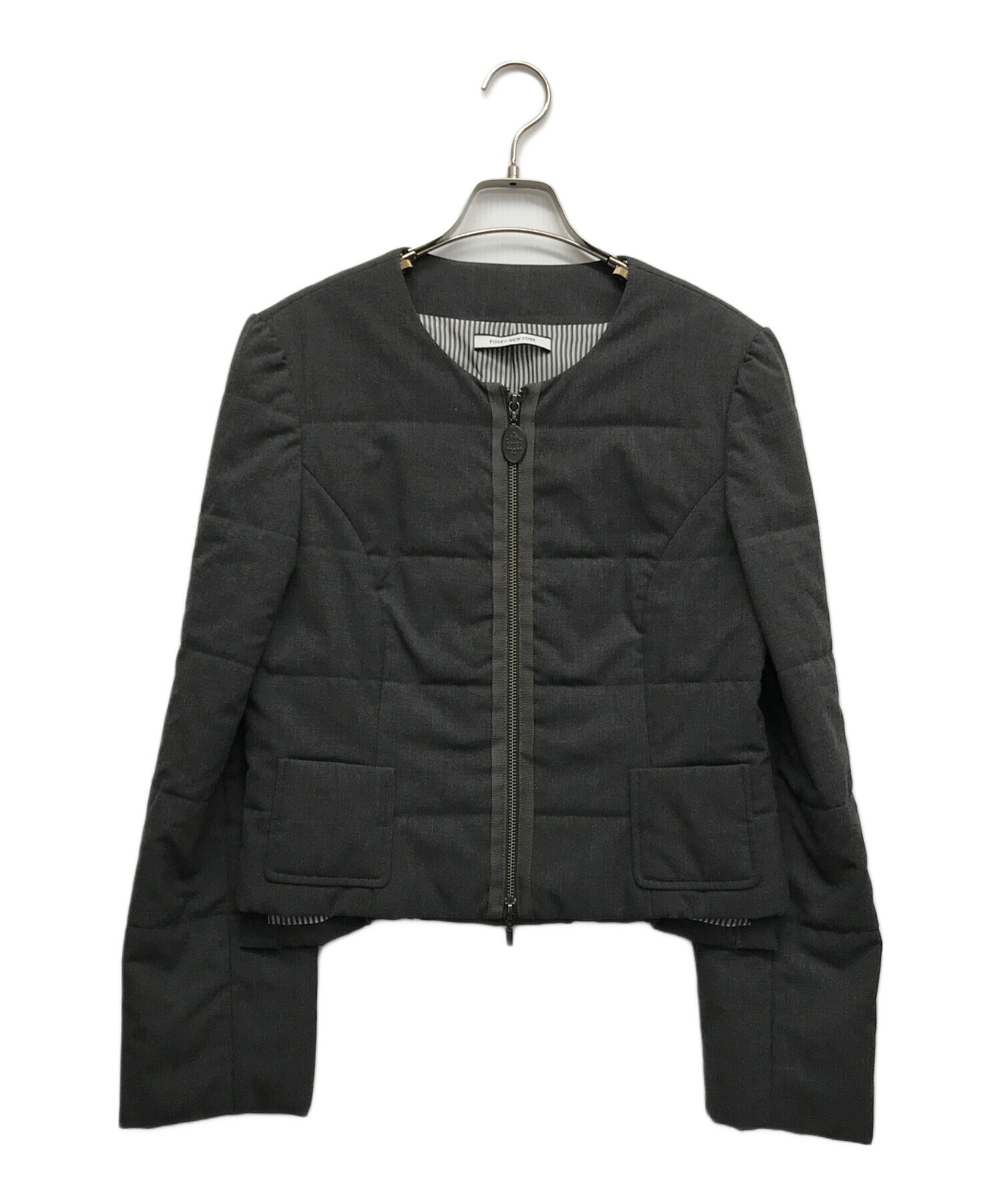 フォクシー ニューヨーク　ブラック中綿ジャケット 中古・古着通販】FOXEY NEWYORK (フォクシーニューヨーク) 中綿