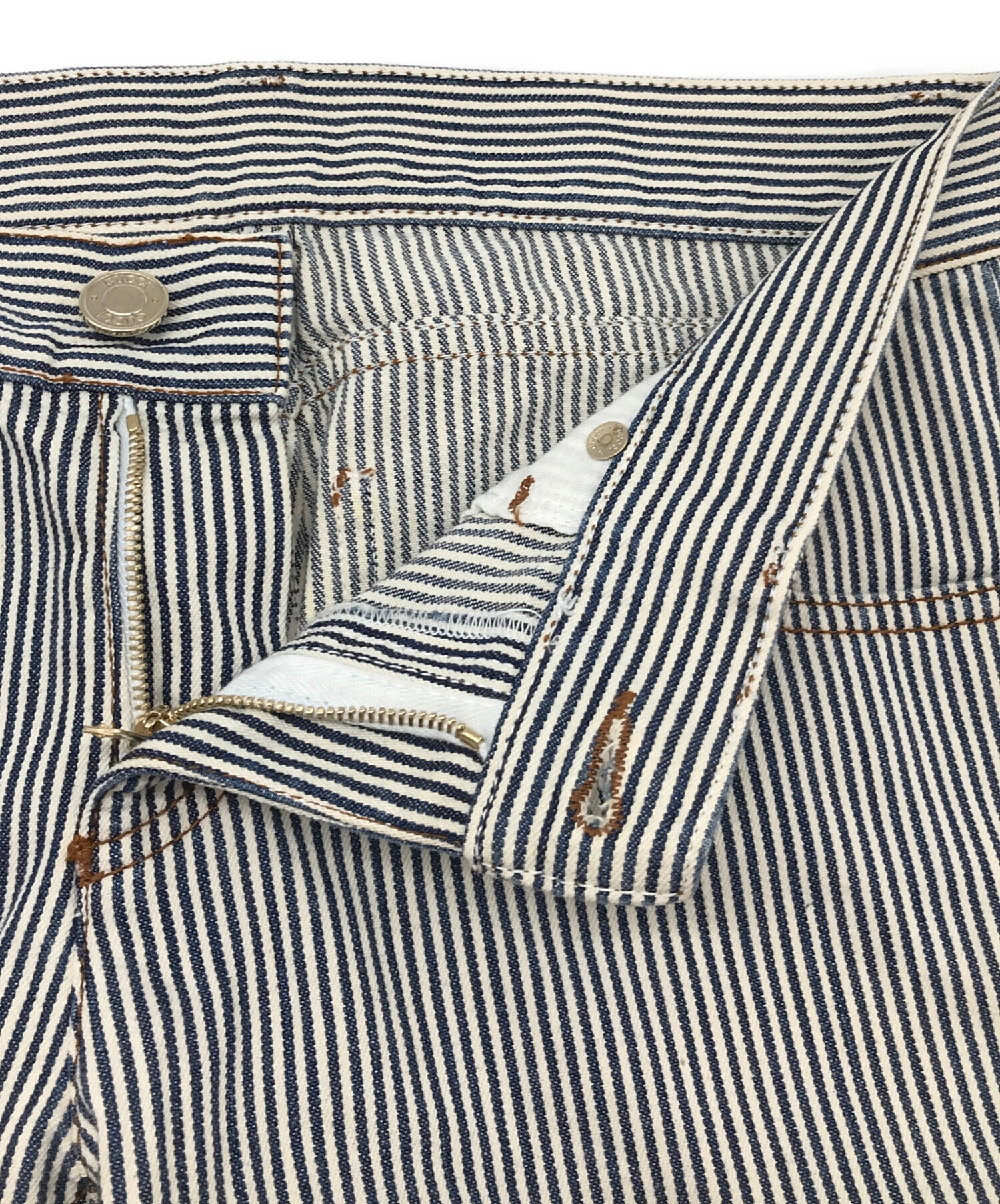 中古・古着通販】GUCCI (グッチ) ストライプパンツ ホワイト×ブルー