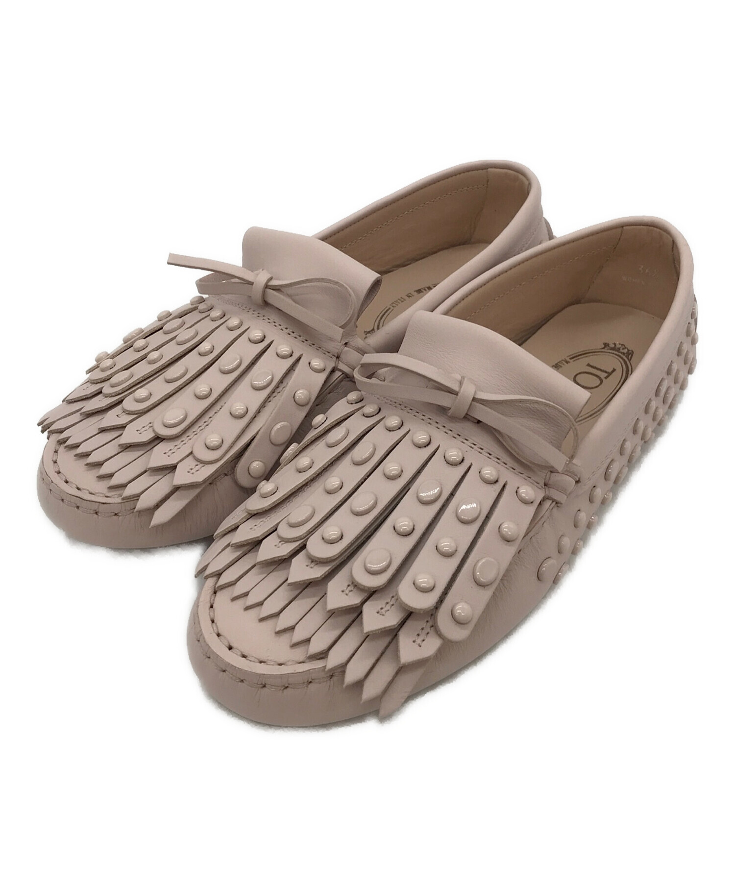 【美品】TOD'Sドライビングシューズ36 1/2(23.5)cmピンクゴールド 中古・古着通販】TOD'S (トッズ) ドライビングモカシンシューズ ピンク