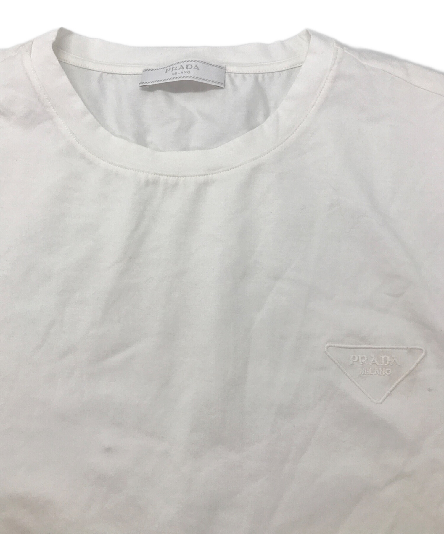 中古・古着通販】PRADA (プラダ) 三角ロゴストレッチコットンTシャツ 
