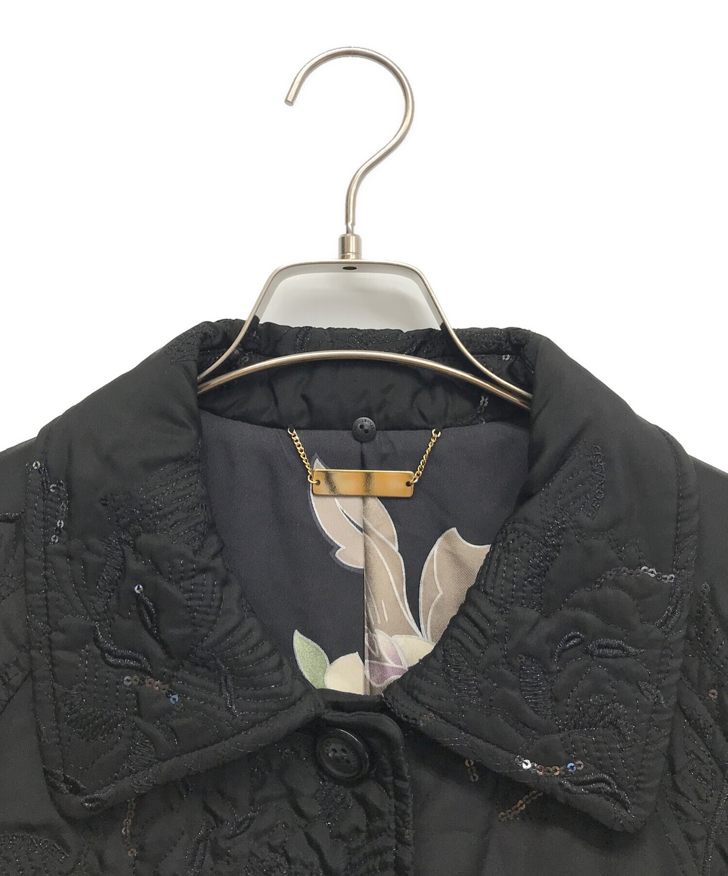 中古・古着通販】LEONARD (レオナール) シルク中綿コート ブラック