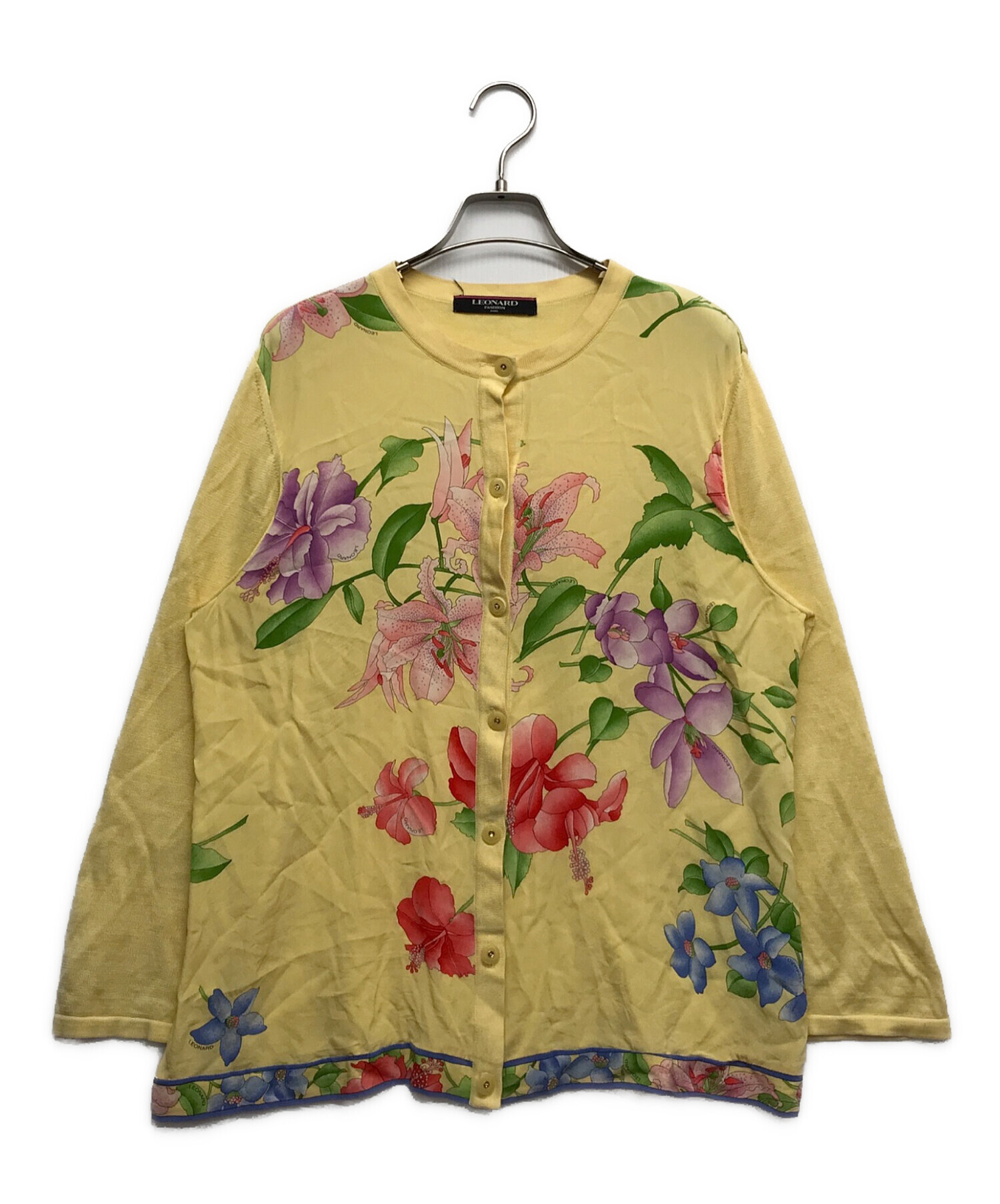 中古・古着通販】LEONARD (レオナール) 花柄カーディガン イエロー
