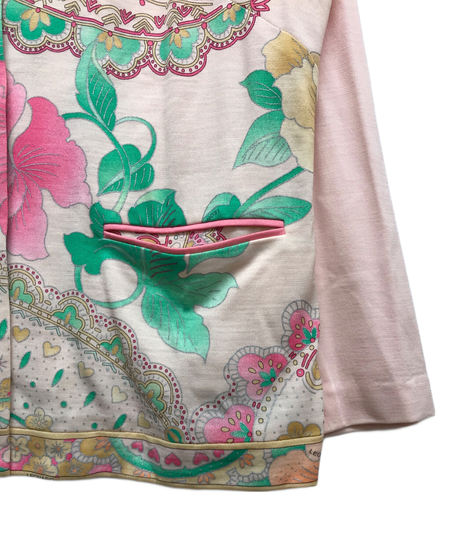 中古・古着通販】LEONARD (レオナール) 花柄カーディガン ピンク