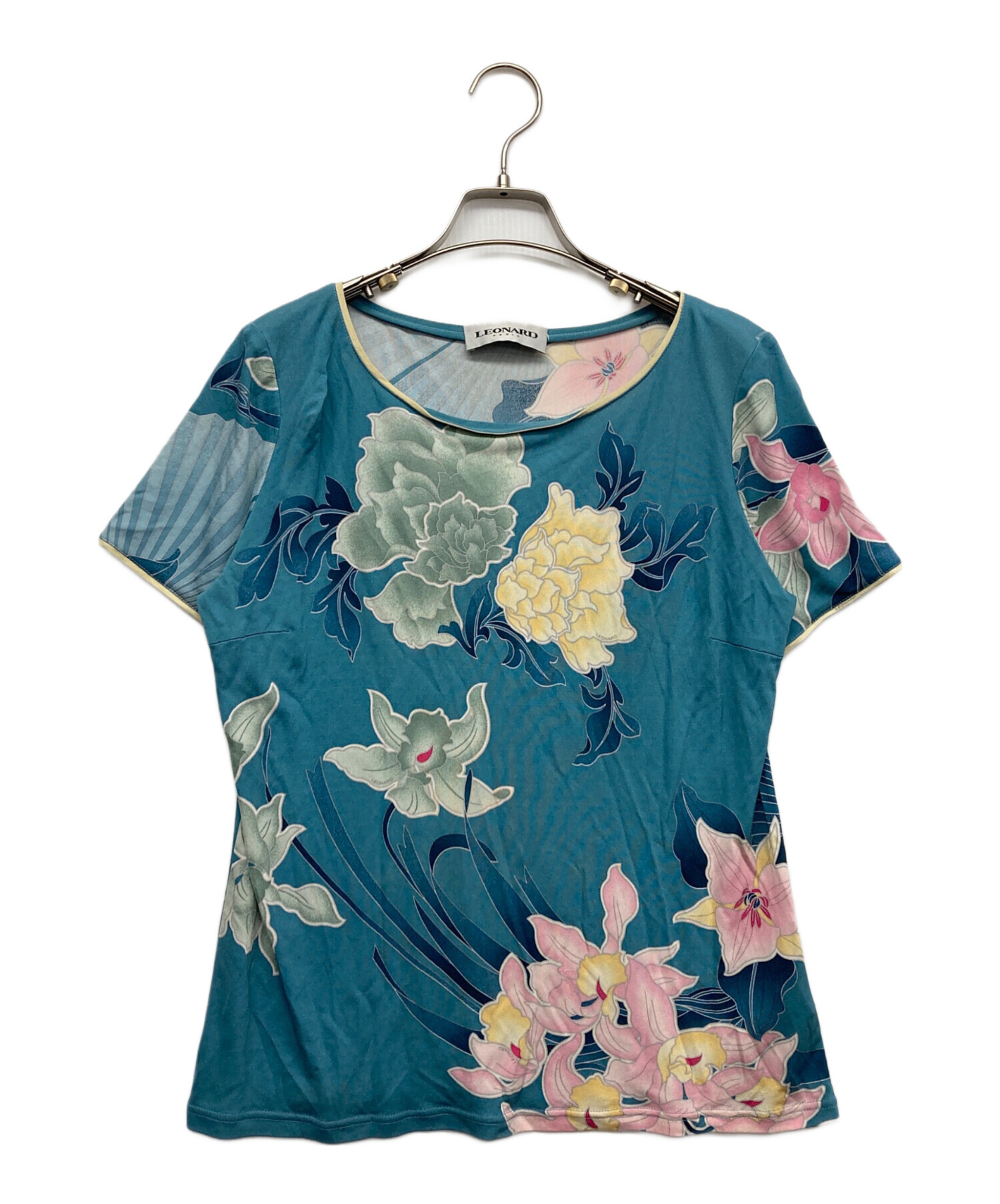 中古・古着通販】LEONARD (レオナール) 花柄シルクカットソー スカイ 