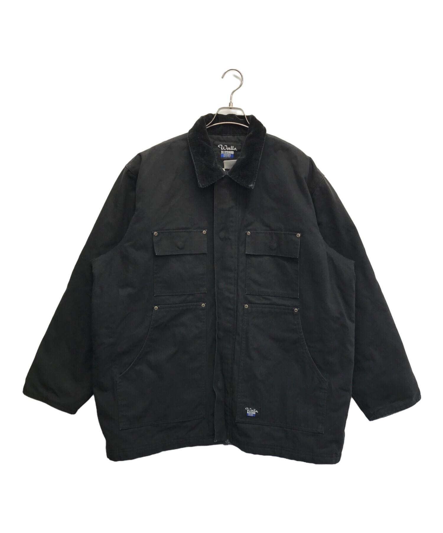 未使用級 ウォールズ Walls XLダック ワークジャケット 裏キルティング 中古・古着通販】Walls (ウォールズ) ダック地ジャケット ブラック