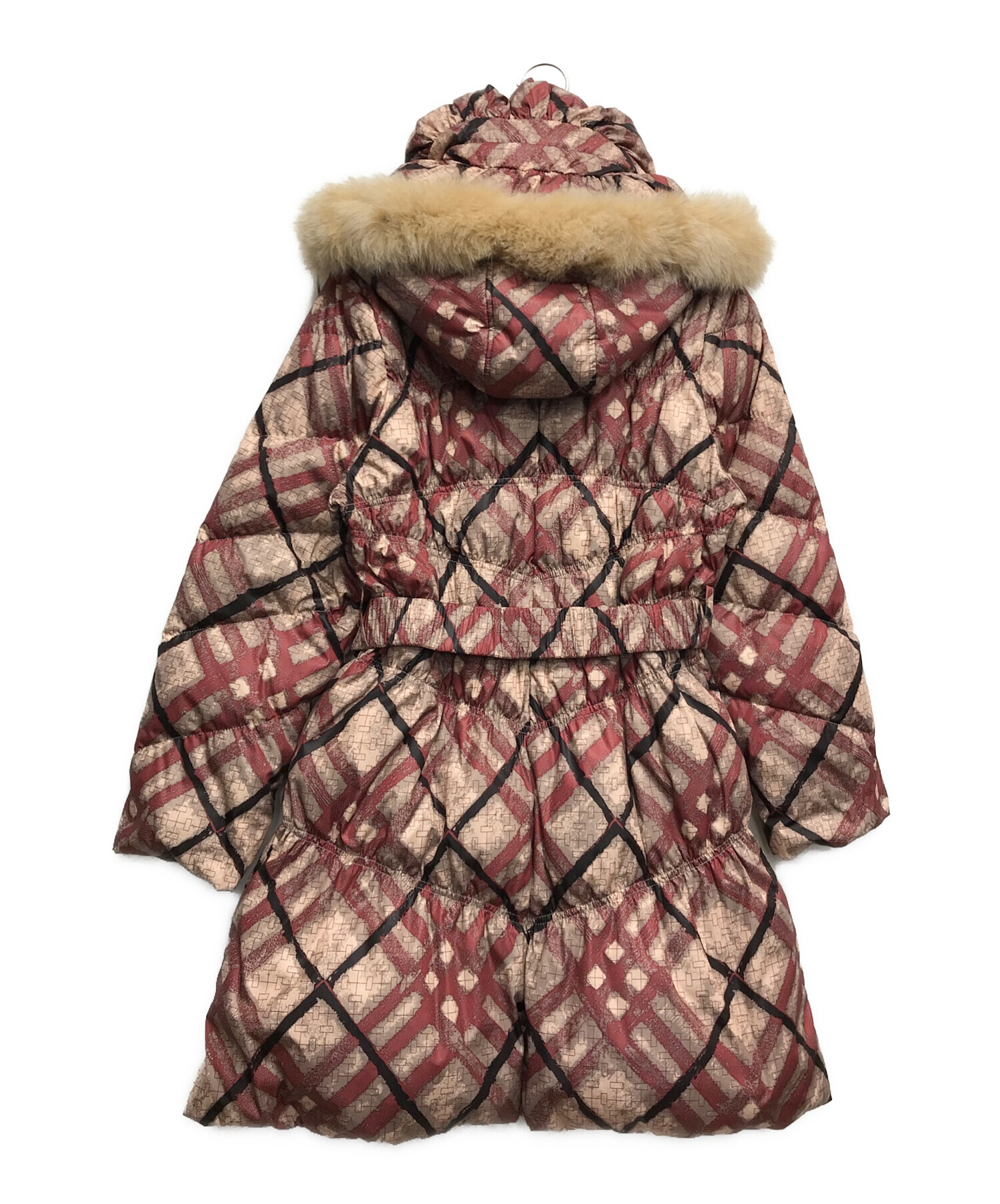 中古・古着通販】BALMAIN (バルマン) 総柄ダウンコート レッド サイズ 