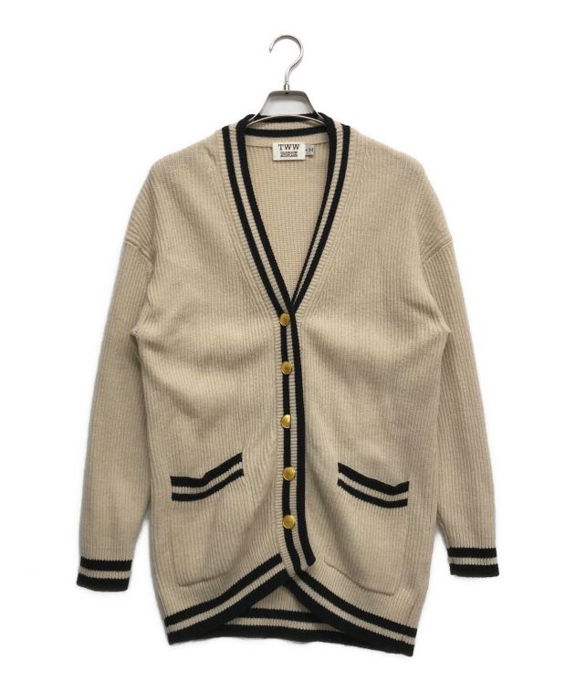 美品 トラディショナルウェザーウェア ノーカラーニットジャケット