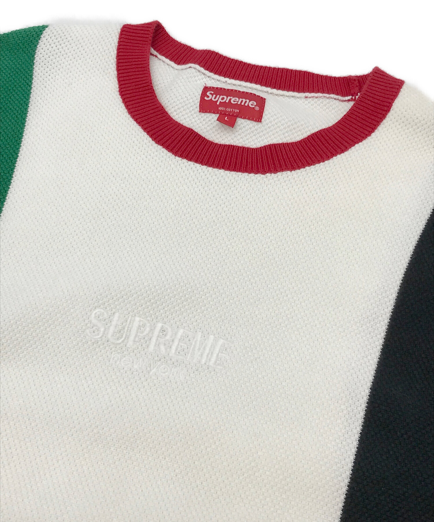 Supreme Pique Crewneck シュプリーム薄ニットセーター 中古・古着通販】Supreme (シュプリーム) PIQUE CREWNECK グリーン