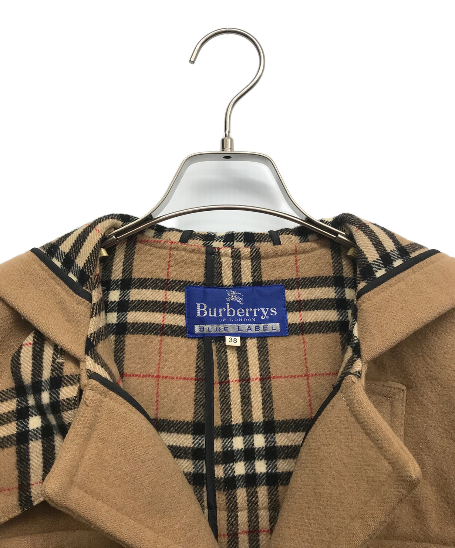 美品☆バーバリーブルーレーベルダッフルコートメガチェック大きいサイズキャメル Burberry Blue Label ダッフルコート キャメル 美品 バーバリーブルー
