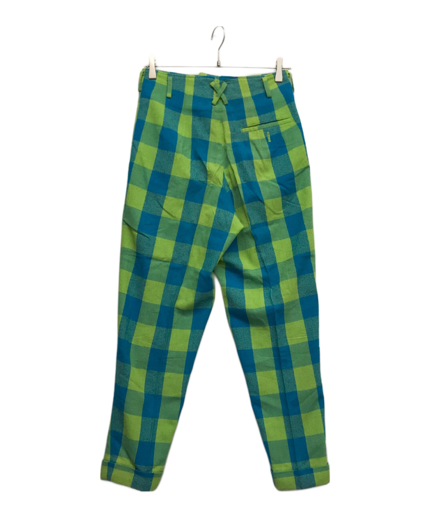 中古・古着通販】Y's (ワイズ) チェックパンツ グリーン サイズ:無し