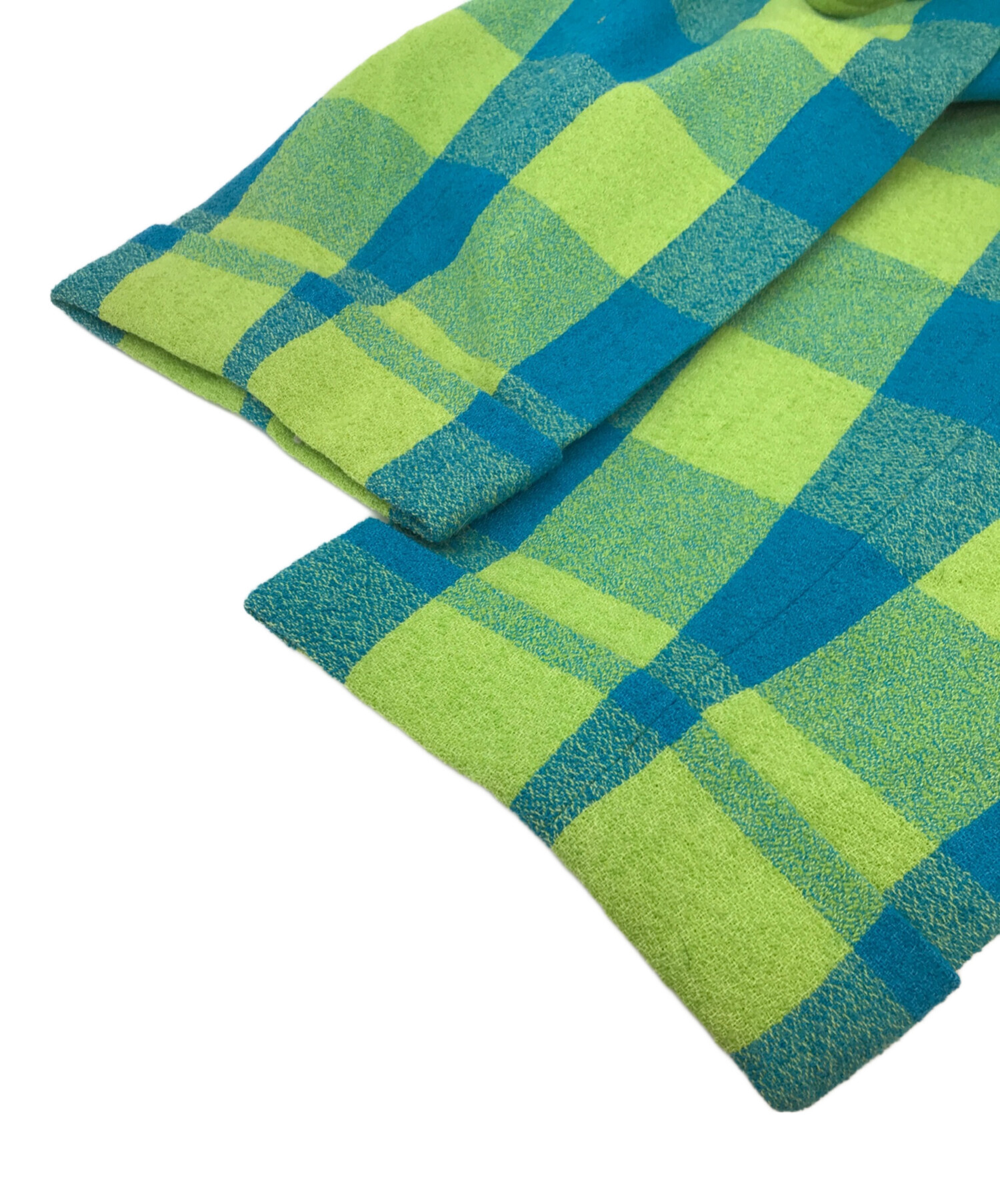 中古・古着通販】Y's (ワイズ) チェックパンツ グリーン サイズ:無し