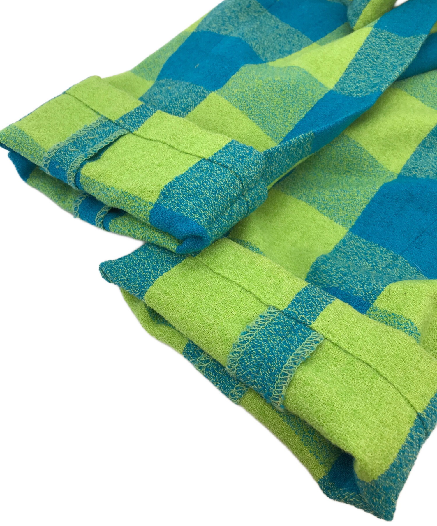 中古・古着通販】Y's (ワイズ) チェックパンツ グリーン サイズ:無し