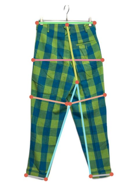 中古・古着通販】Y's (ワイズ) チェックパンツ グリーン サイズ:無し