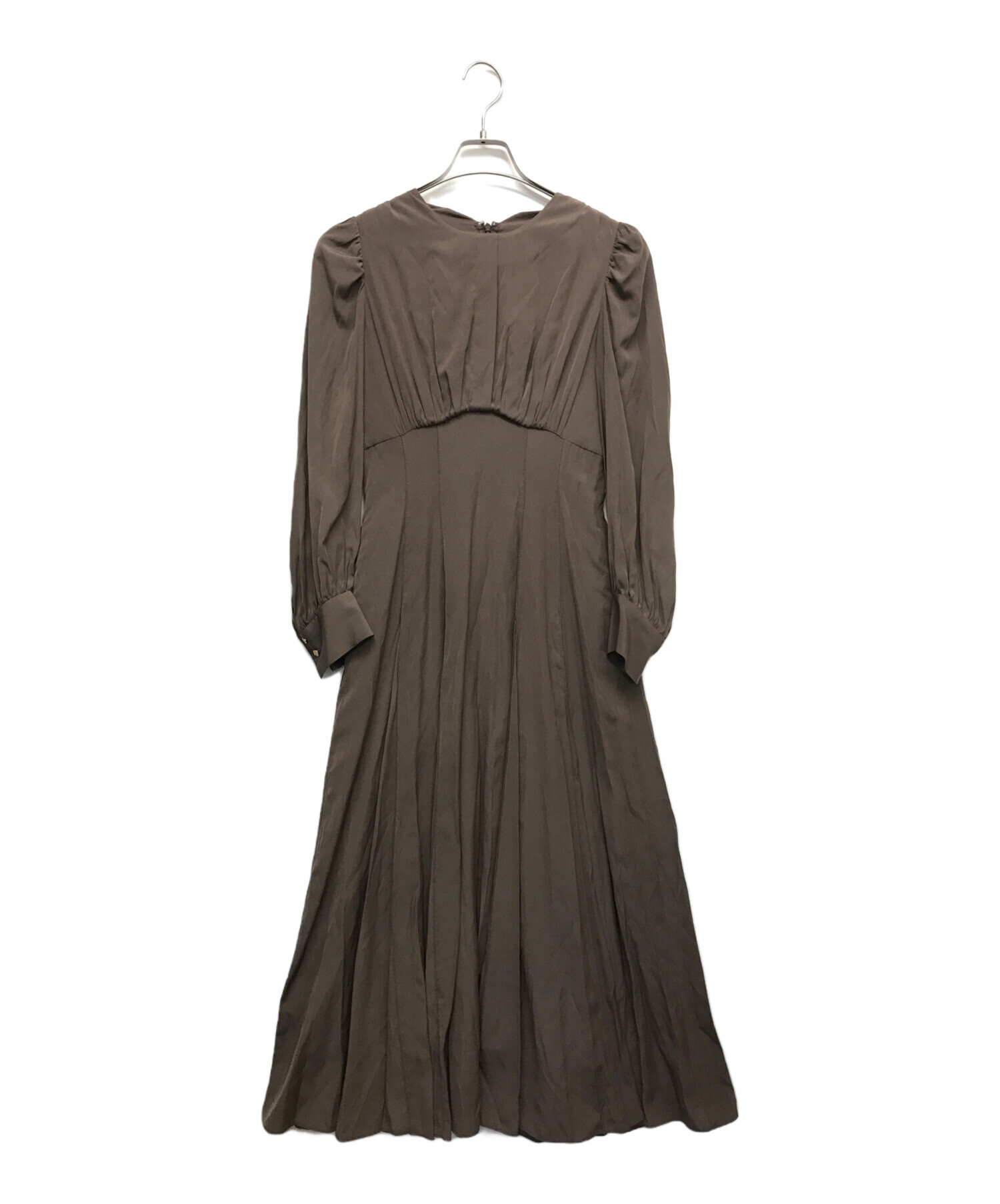 ハーリップトゥ　Rosco Tie Satin Dress ブラウン 中古・古着通販】Her lip to (ハーリップトゥ) Rocco Tie Satin Dress