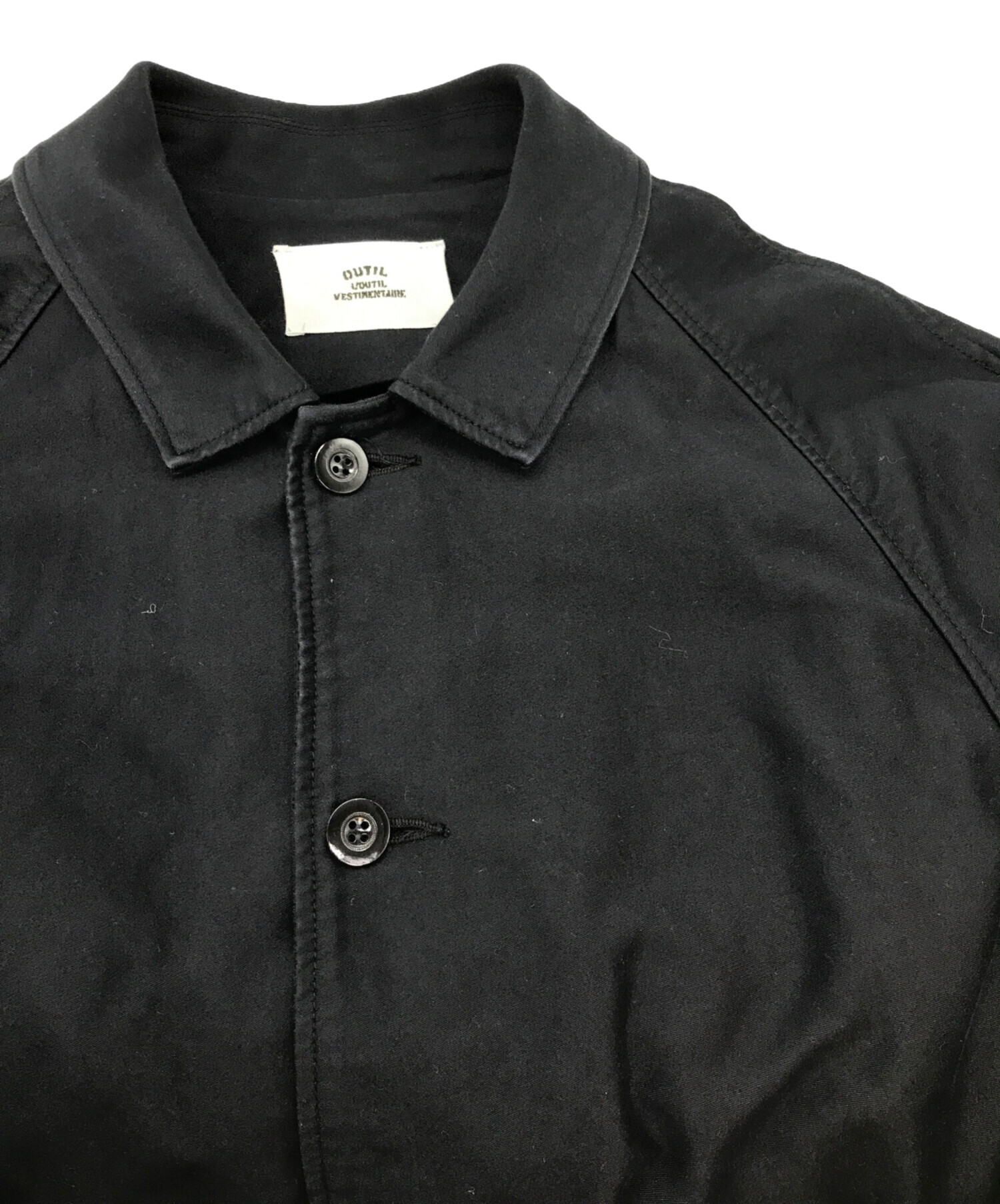 中古・古着通販】OUTIL (ウティ) ステンカラーコート ブラック サイズ