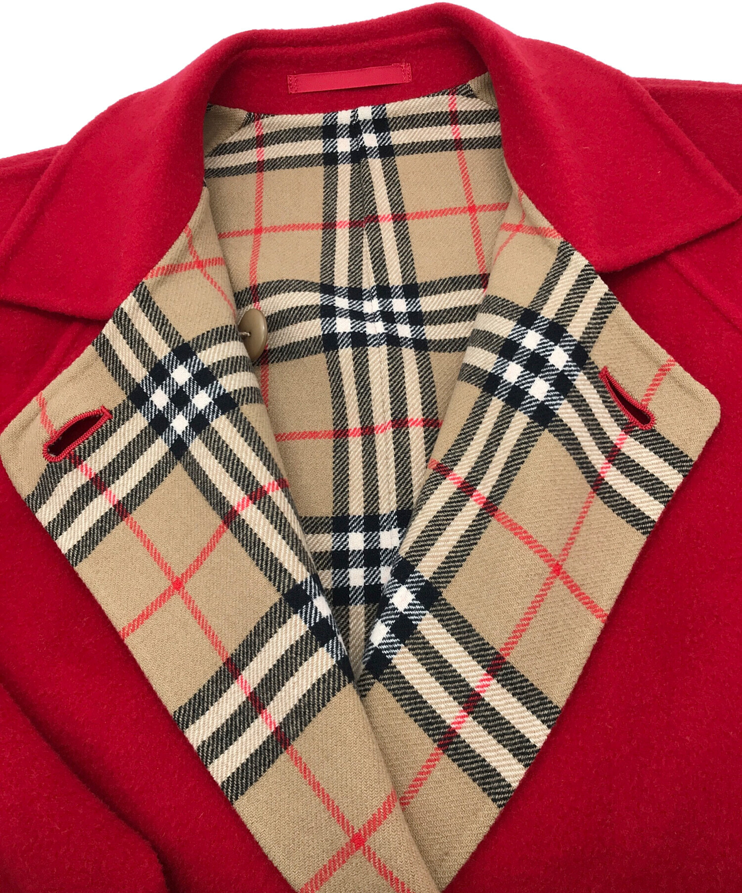 中古・古着通販】Burberry's (バーバリーズ) カシミヤ混コート レッド