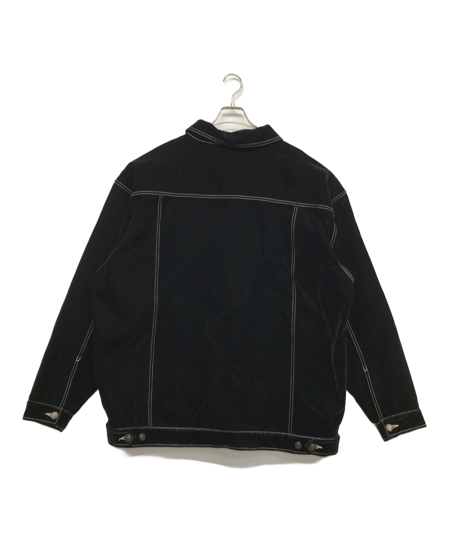 中古・古着通販】KNOCKOUT (ノックアウト) ベロアジャケット ブラック