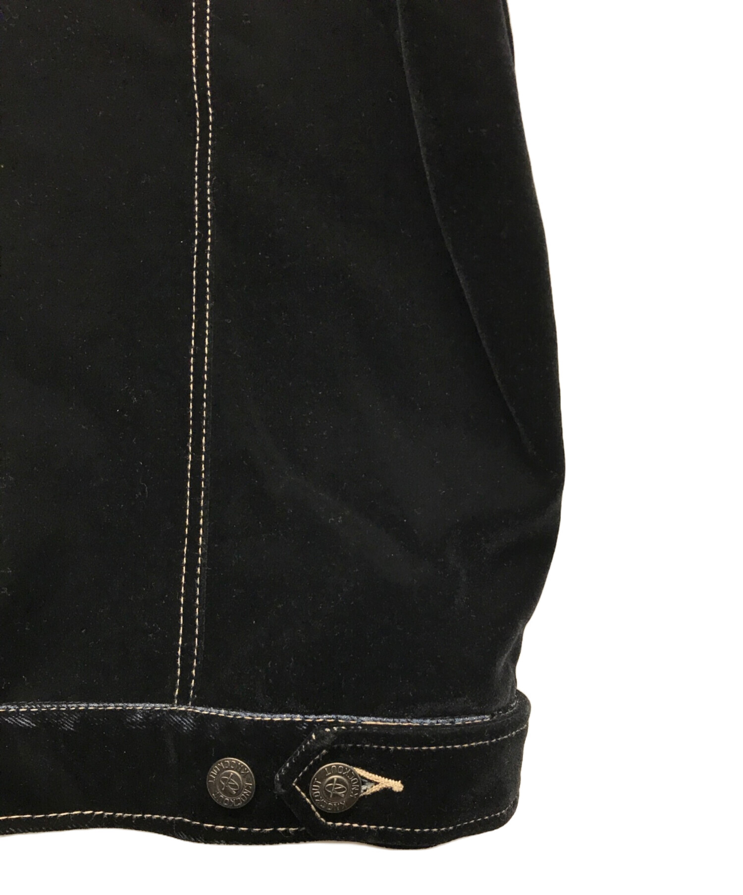 中古・古着通販】KNOCKOUT (ノックアウト) ベロアジャケット ブラック