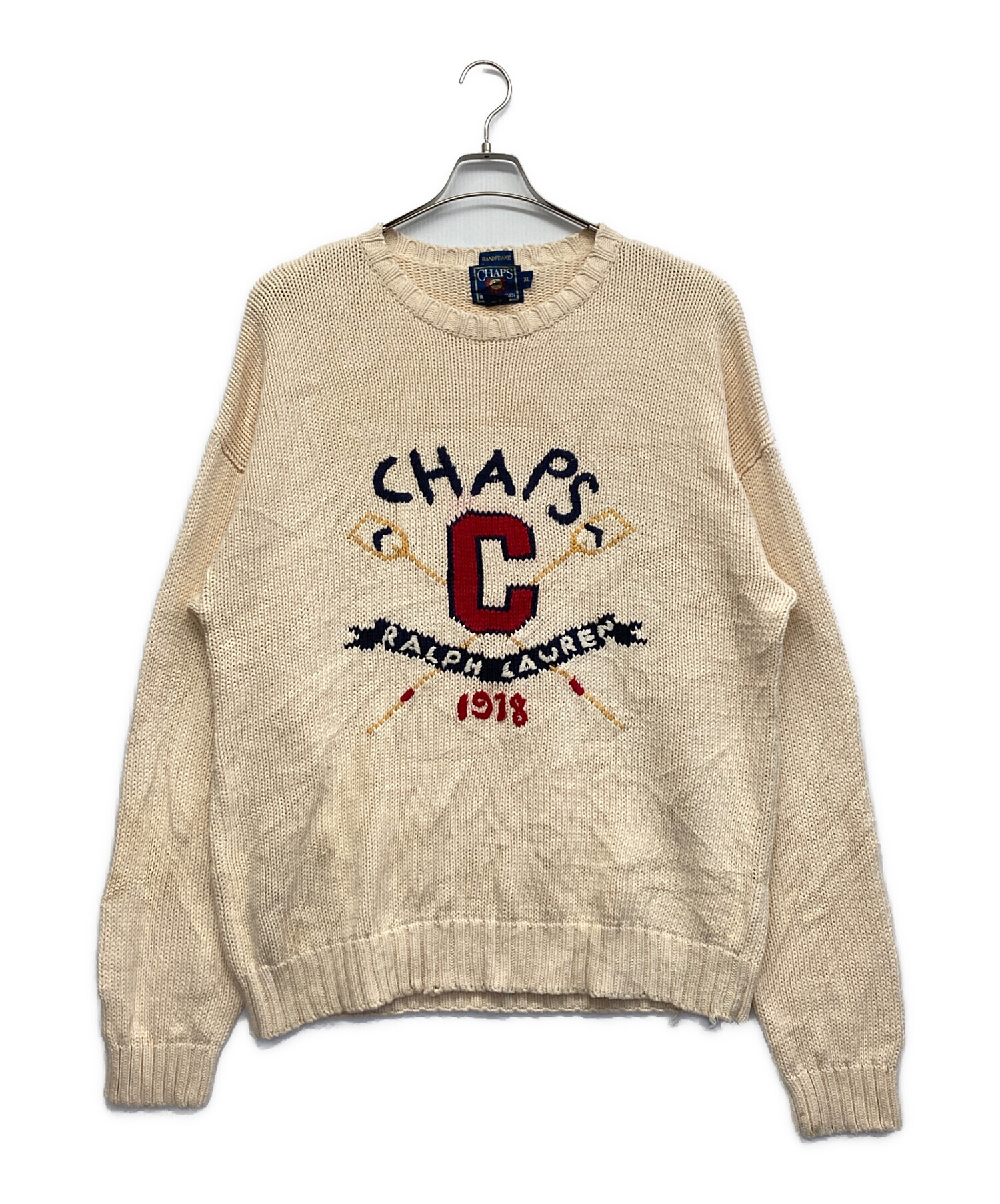中古・古着通販】CHAPS (チャップス) ロゴニット ベージュ サイズ:XL 