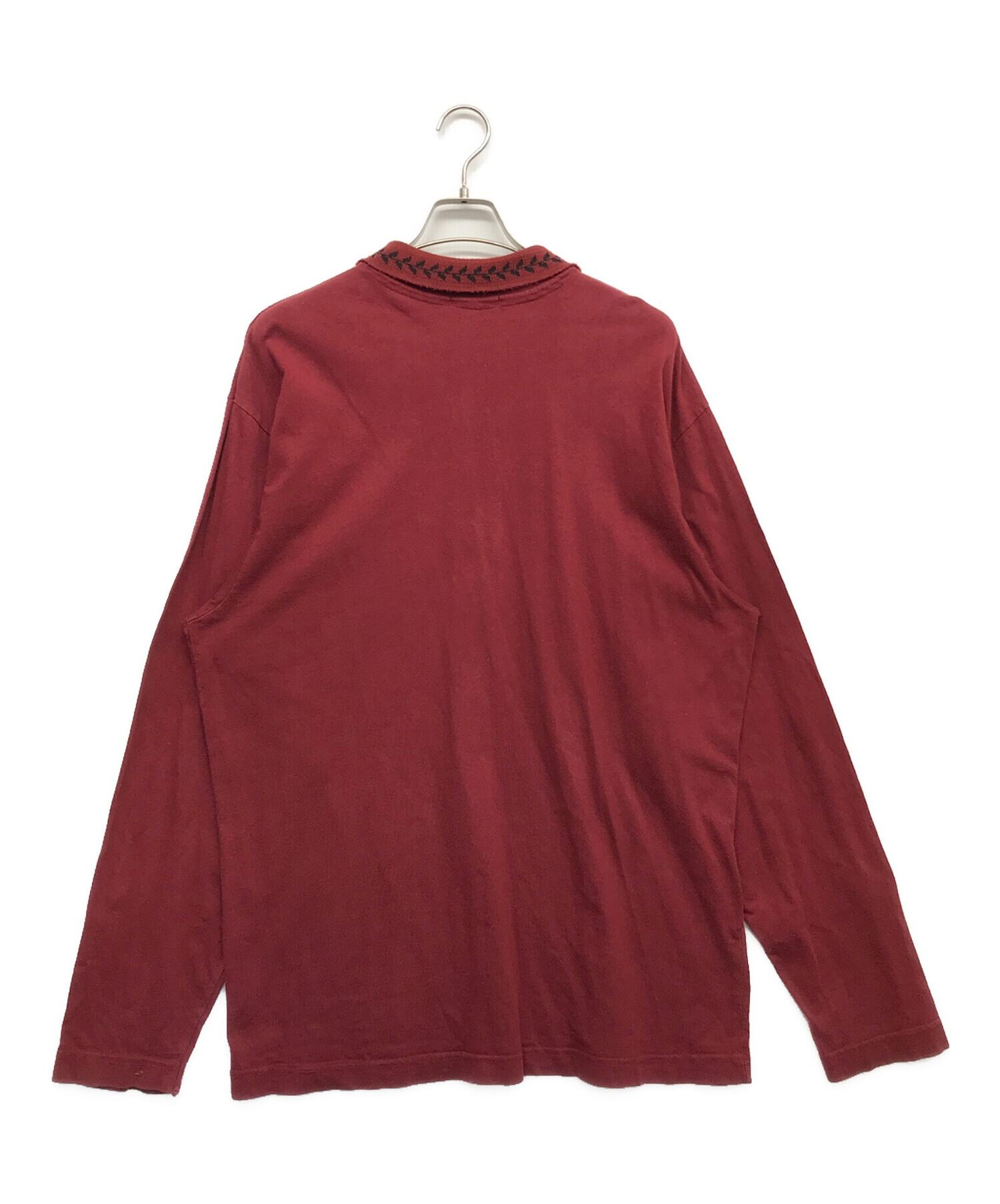 中古・古着通販】stussy (ステューシー) 長袖ポロシャツ レッド サイズ 
