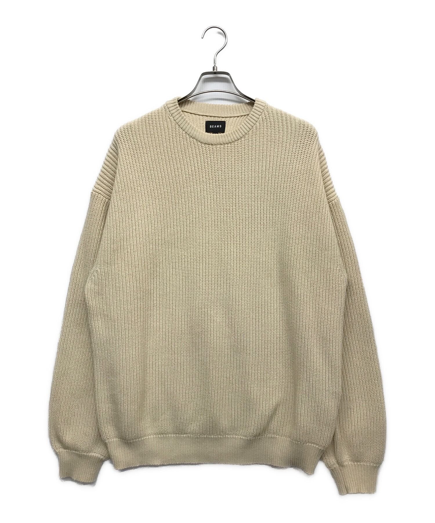 中古・古着通販】BEAMS (ビームス) クルーネックニット ベージュ 