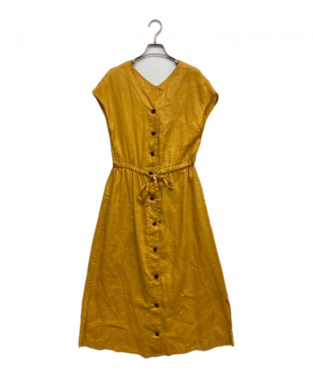 美品SHIPSシップス バンドカラーロングシャツワンピース ストライプ