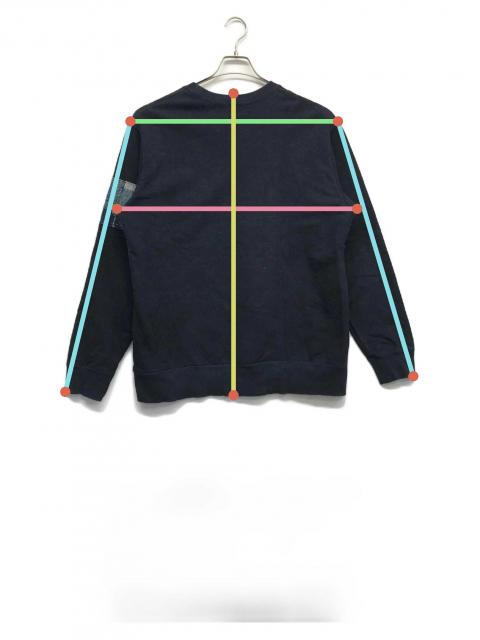 中古・古着通販】KUON (クオン) BORO BANDED ARM SWEATSHIRT ブルー