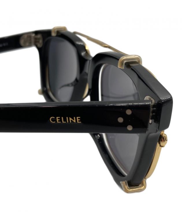 CELINE サングラス ブラック ゴールド金具 中古・古着通販】CELINE (セリーヌ) サングラス ブラック×ゴールド