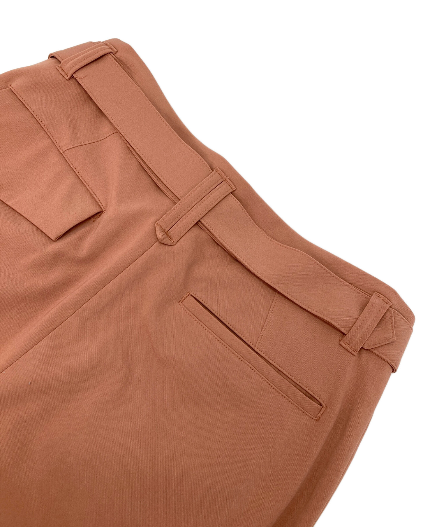 中古・古着通販】CULLNI (クルニ) ベルト2タックパンツ ピンク サイズ