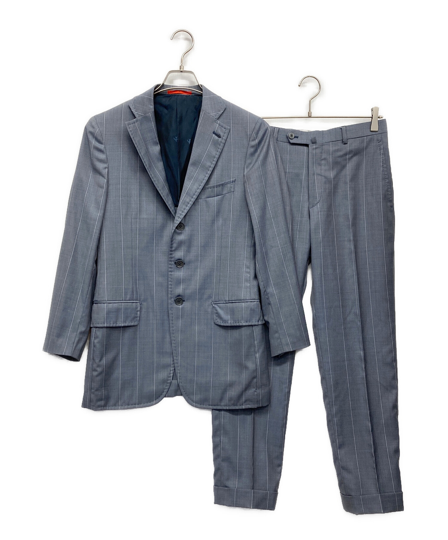 中古・古着通販】ISAIA (イザイア) セットアップスーツ ブルー サイズ