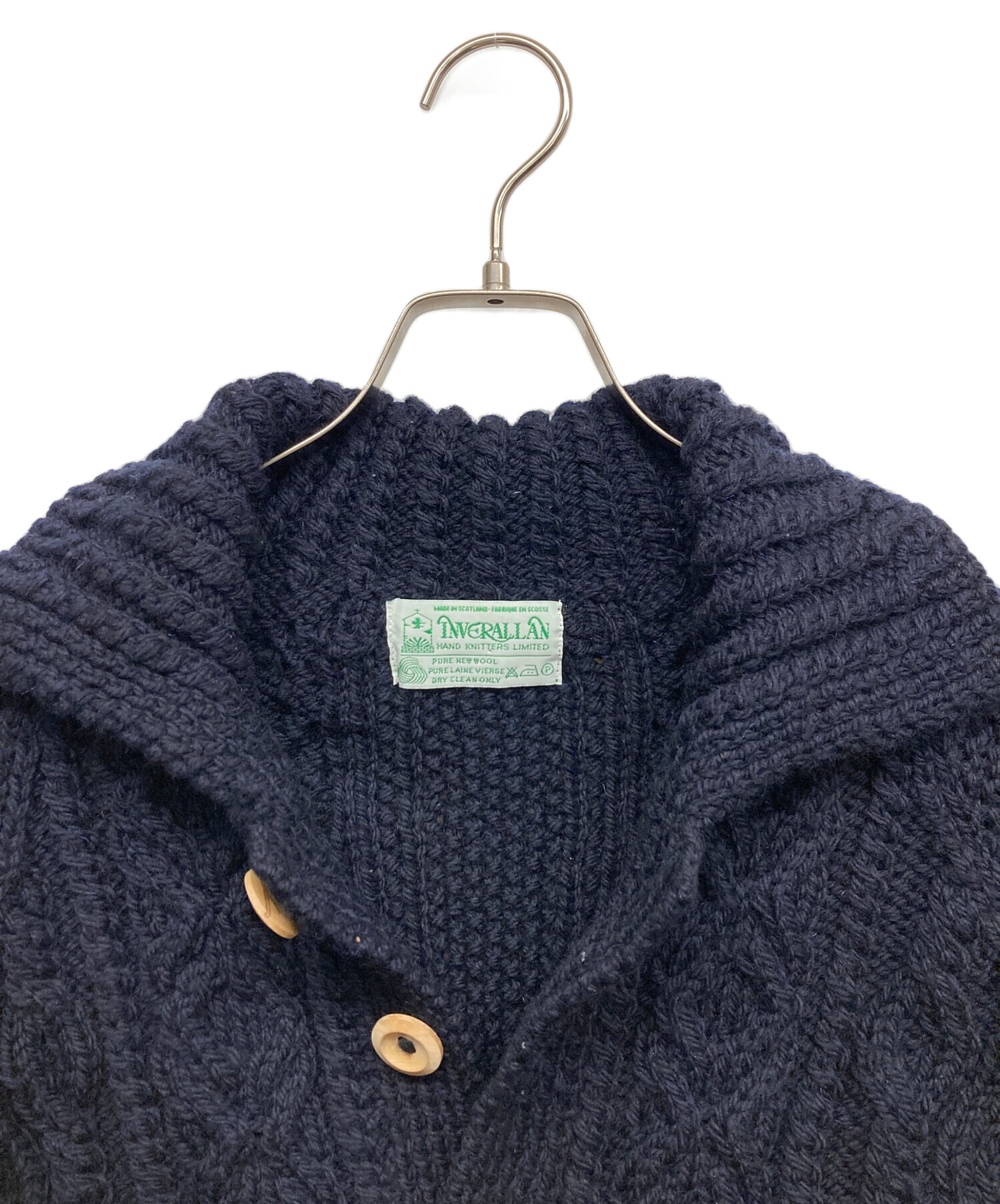 INVERALLAN ネイビー カーディガン INVERALLAN（インバーアラン） 長袖ニットカーディガン ARAN LUMBER