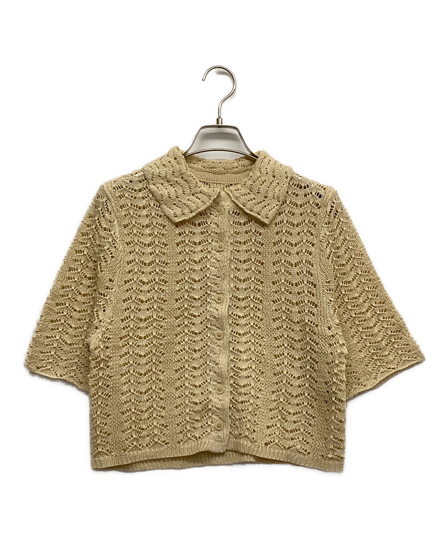 中古・古着通販】TODAYFUL (トゥデイフル) Lace Knit Shirts ベージュ